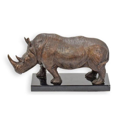 Bronze skulptur nashorn - bronze,